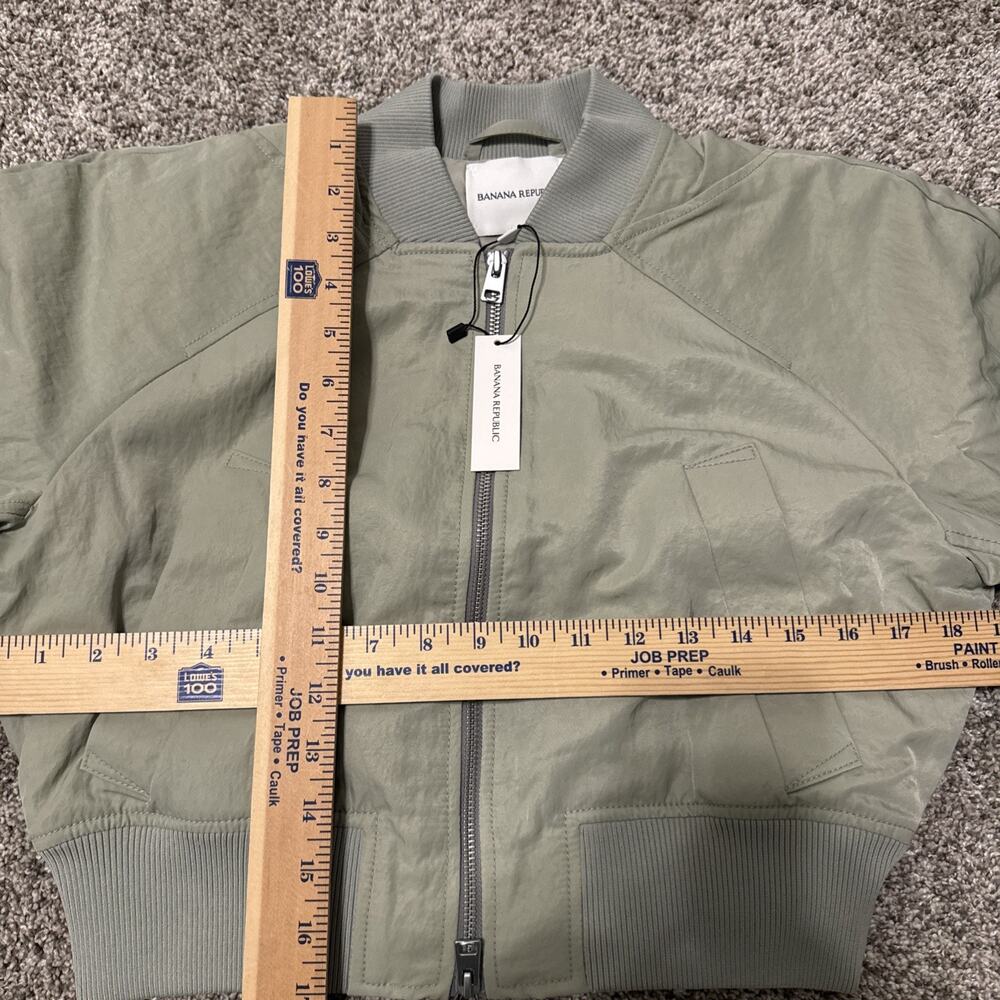 Banana Republic Water Resistant Cropped Bomber Jacket Sz XS - Green - Picture 3 of 8
